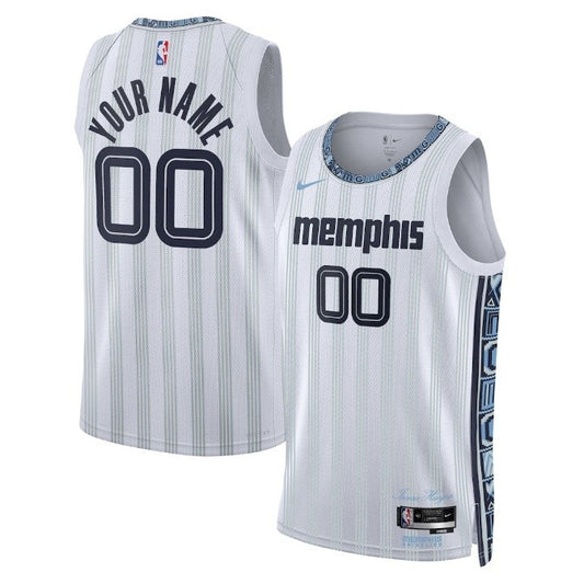 Unisex Memphis Grizzlies Nike White stripped  Jersey