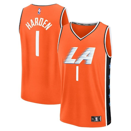 Men's LA Clippers James Harden Fanatics Orange Jersey